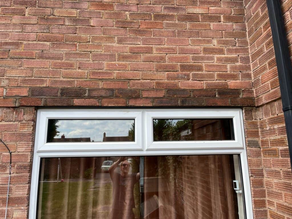Lintel repair after - close up above window