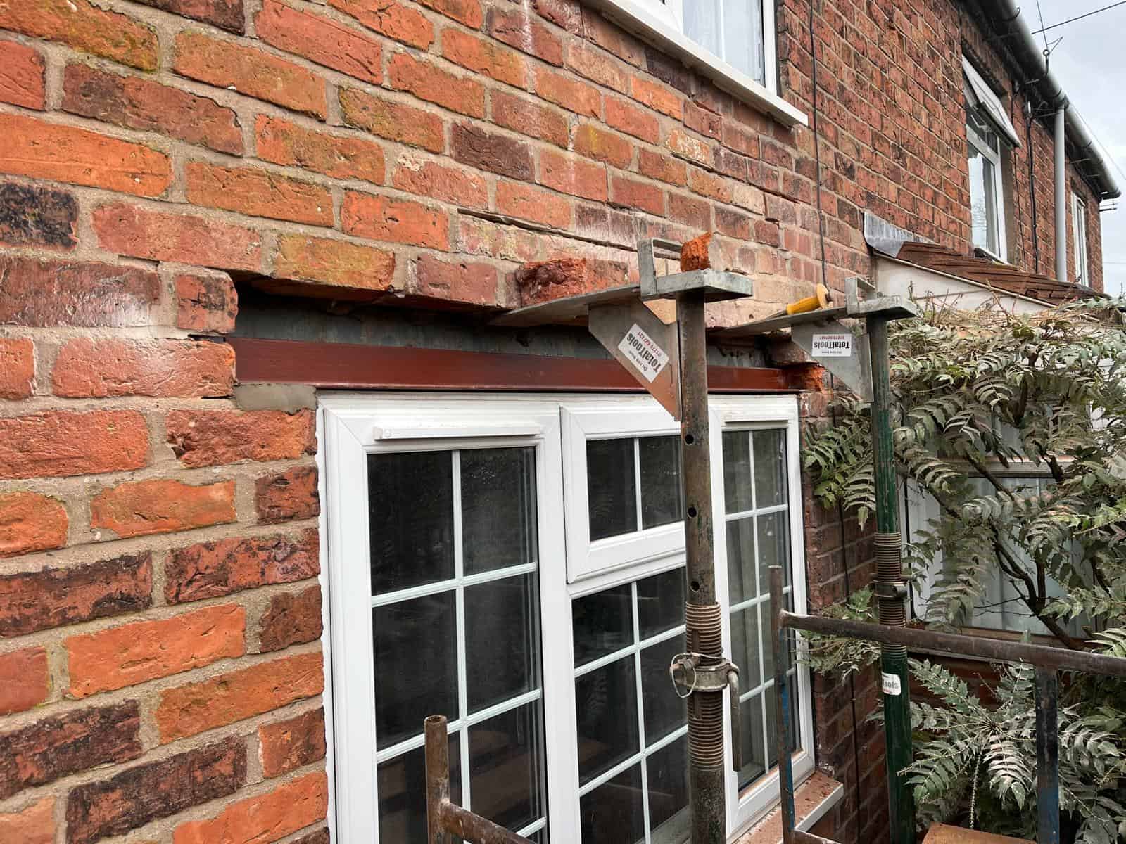 Lintel repair during - steel lintel fitting